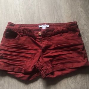 Cute red hot pants. European size 38 equals US 8.